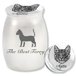 ミニ骨壷 カスタマイズ可能 手元供養用 遺骨入れ 納骨容器 カスタム 人骨 ペット 犬 猫 記念ジュエリー シルバー ブラック ネジ式 アルミニウム 手元供養 分骨つぼ 彫刻 大容量 (30*40mmブルー)