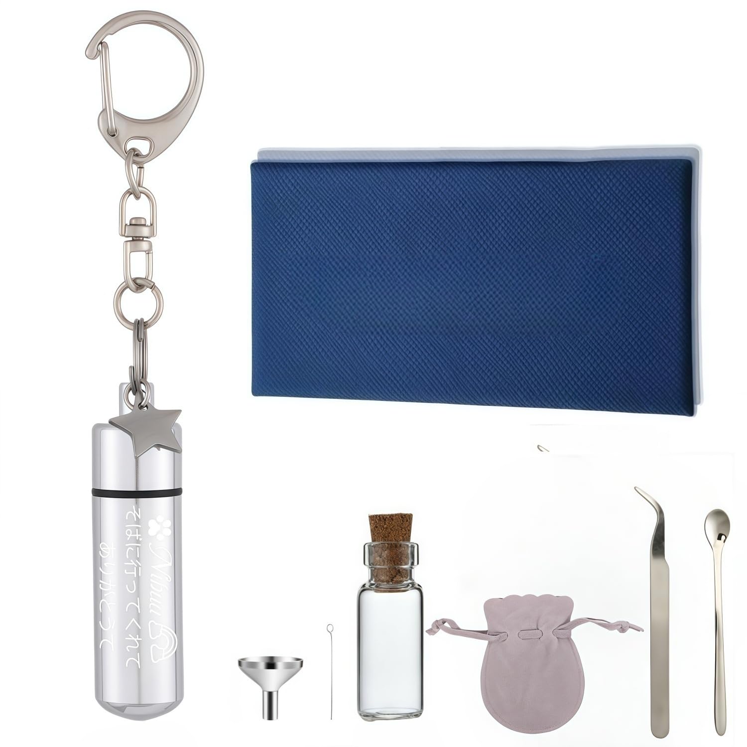 [snuggle snout] 遺骨キーホルダー 名入れ刻印可能 ２重防水 遺灰キーホルダー ペット供養用 メモリアルアクセサリー 手元供養 大切な人用 分骨アクセサリー 軽量 全6色 3行刻印 絵柄144種 チャーム16種類