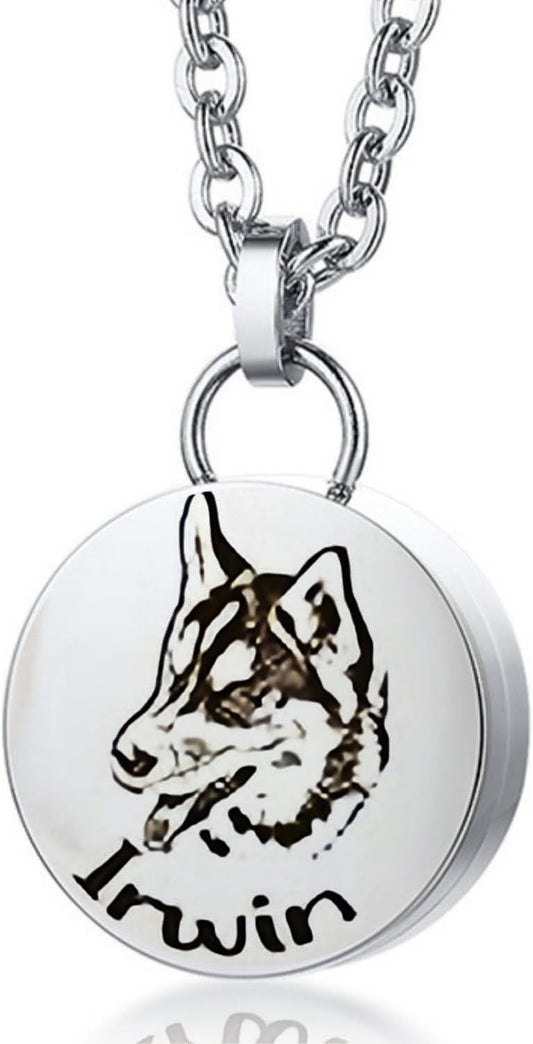 [snuggle snout] 遺骨ペンダント 写真刻印 両面 選べる イニシャル・名前 名入れ 3行刻印手元供養 6点セット Oリング付 アジャスター付 遺骨 ネックレス 遺骨 アクセサリー 分骨 骨壺 メモリアルジュエリーステンレス