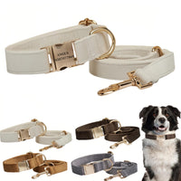 犬の首輪 迷子札付き 犬首輪 お洒落 名前入れ 彫刻 可能 犬用トレーニング首輪 小型犬・中型犬・大型犬用 首輪 サイズ調節可能 ペット用品 リード付き 犬の首輪 フワフワ素材 超軽量 通気クッション かわいい