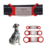 THAIN 迷子札 ドッグタグ ネームタグ シリコンゴム ペットタグ 名入れ 軽量 ステンレス 片面刻印 犬用オリジナル迷子札 オーダーメイド 犬 猫 向け ペンダント1点入り 刻印無料 (黒, M)