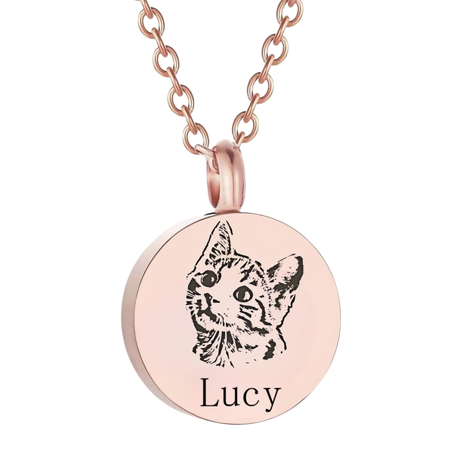 [norinori] 遺骨ペンダント スクリュー式 写真刻印 両面 選べる イニシャル・名前 名入れ 手元供養 防水 旅行用 遺骨ネックレス 分骨 メモリアルジュエリー