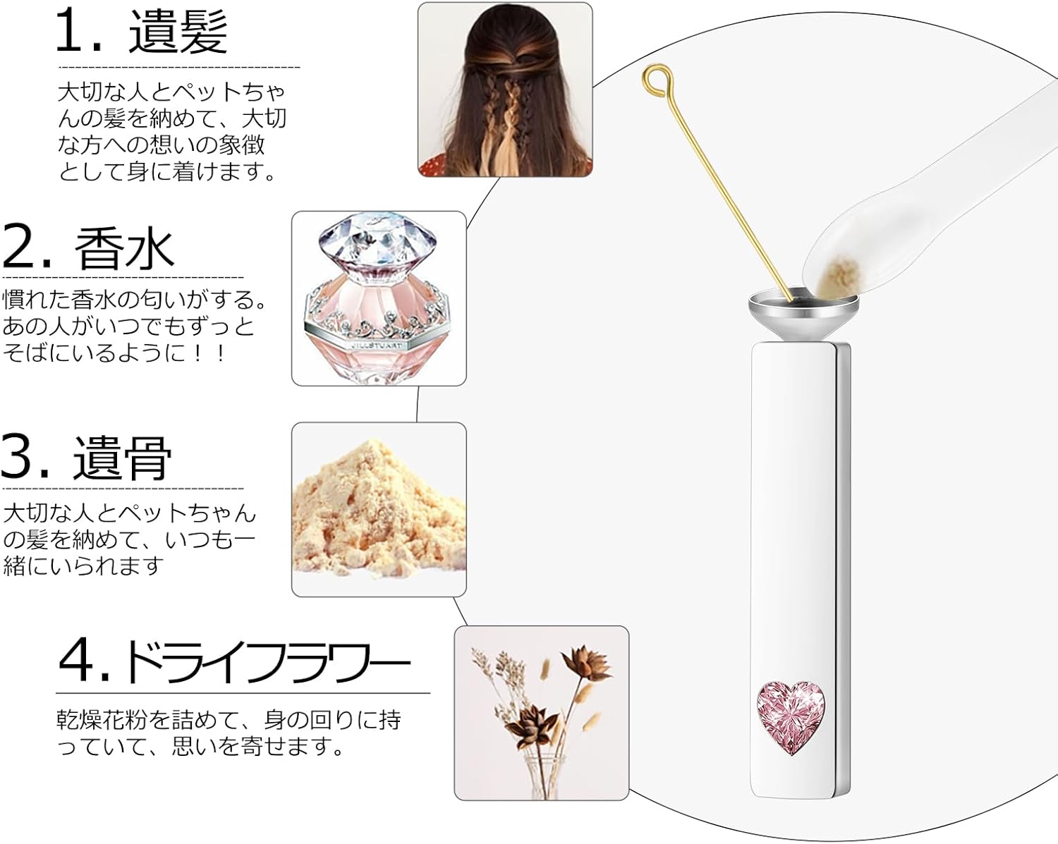 [Dletay] メモリアルペンダント 直方体 誕生石 天使の翼 ラインストーン 手元供養ペンダント 遺骨入れネックレス 取り外し可能 メンズ レディース 記念ジュエリー