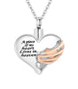 ハート火葬骨壷ネックレスペンダント遺灰のメモリアル記念品火葬ジュエリー愛する人のメモリアルジュエリー - A piece of my heart Lives in heaven