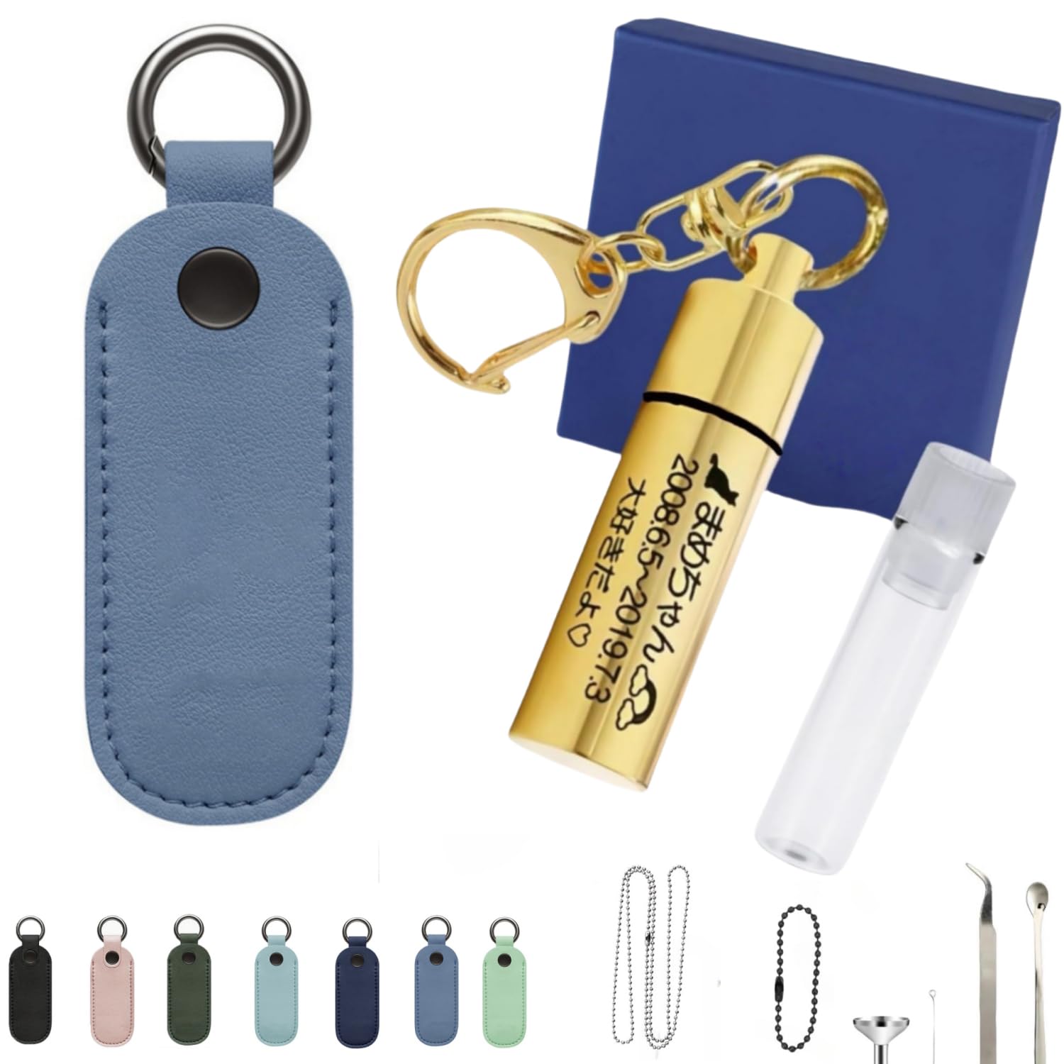 手元供養ペンダント 遺骨カプセル 名入れ刻印対応 ロケットペンダント 本革保護カバー付き メンズ レディース 完全防水型 キーホルダー ペット毛 爪ロスメモリアル 高い密封性 犬猫用 記念ジュエリー