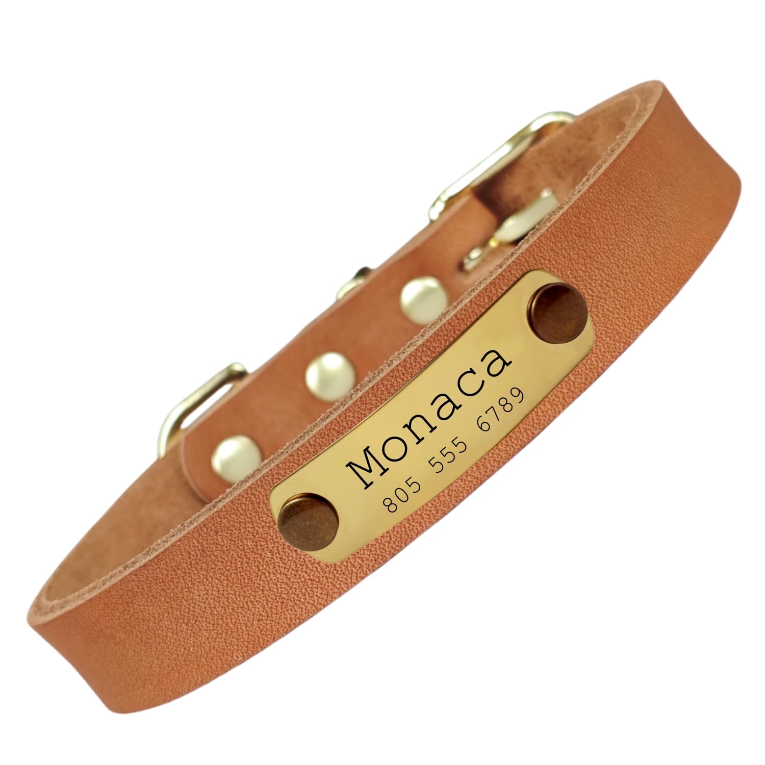 本革 犬首輪 迷子札 猫用 首輪 名入れ プレミアム オーダーメイド 手仕上げ ペットのお名前、連絡電話 刻印 IDタグ 小型 中型 大型犬7色 XS-L サイズ調整可能 軽量 ファッション