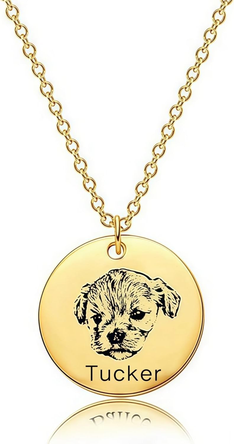 [norinori] 【完全オーダーメイド】愛犬・愛猫の肖像ネックレス – メモリアルジュエリー（刻印対応）クリスマス・誕生日の思い出ギフトに」