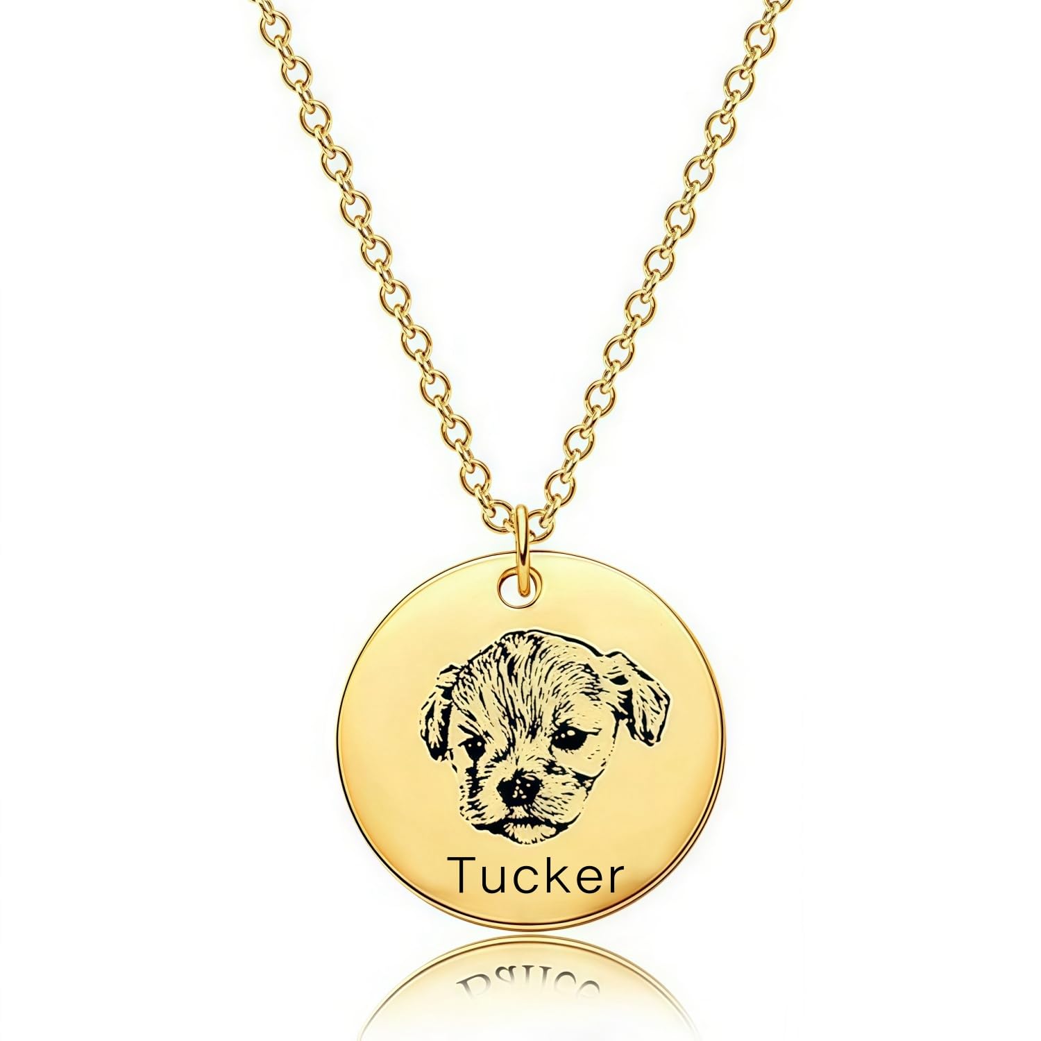 [norinori] 【完全オーダーメイド】愛犬・愛猫の肖像ネックレス – メモリアルジュエリー（刻印対応）クリスマス・誕生日の思い出ギフトに」