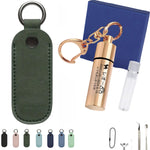 手元供養ペンダント 遺骨カプセル 名入れ刻印対応 ロケットペンダント 本革保護カバー付き メンズ レディース 完全防水型 キーホルダー ペット毛 爪ロスメモリアル 高い密封性 犬猫用 記念ジュエリー