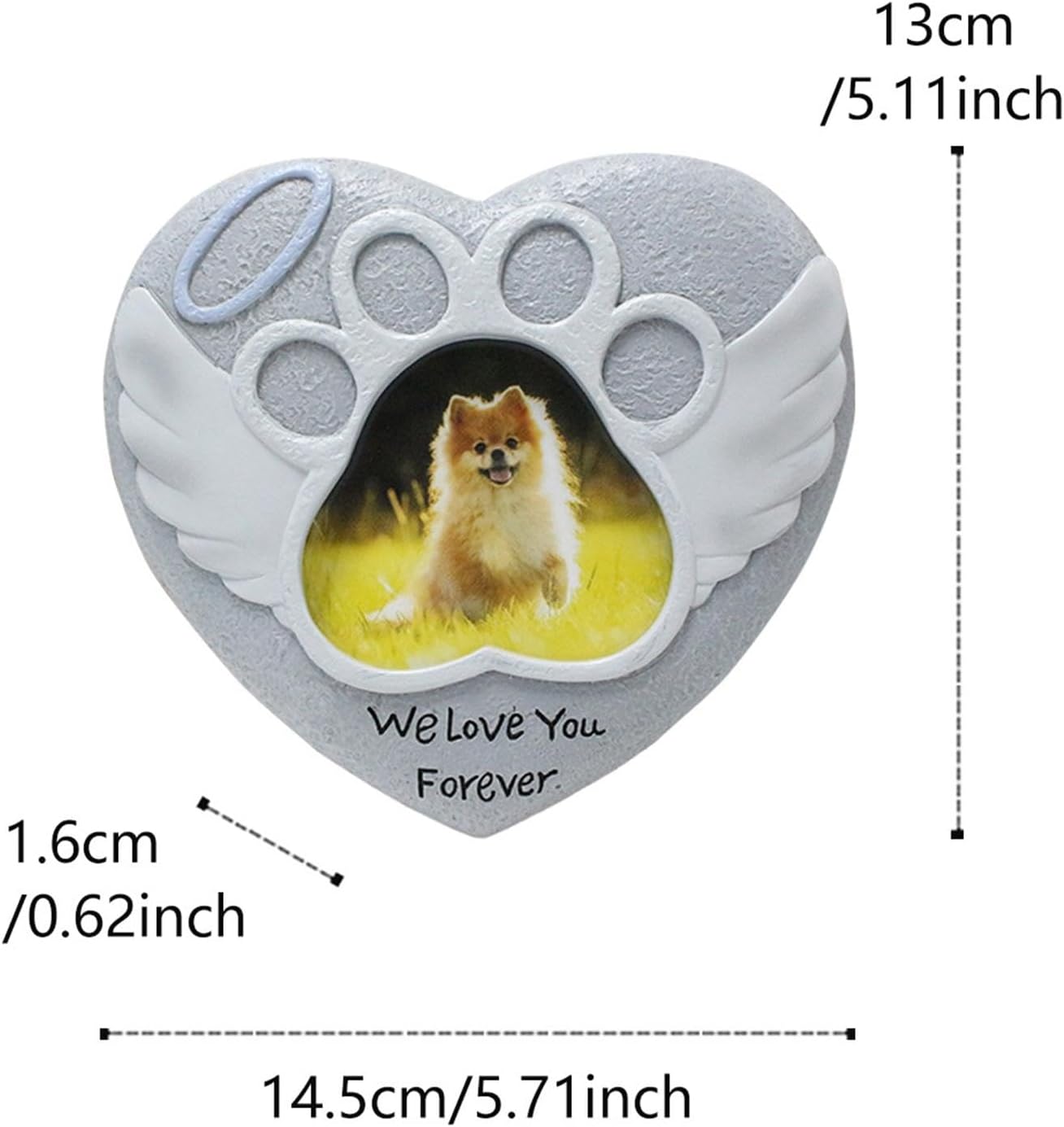 Nlrlo 犬の墓地の装飾、墓のための犬墓地の装飾,犬への心の同情を愛する - 墓のためのペットのフォトフレームの墓石と死別する天国のマーカー