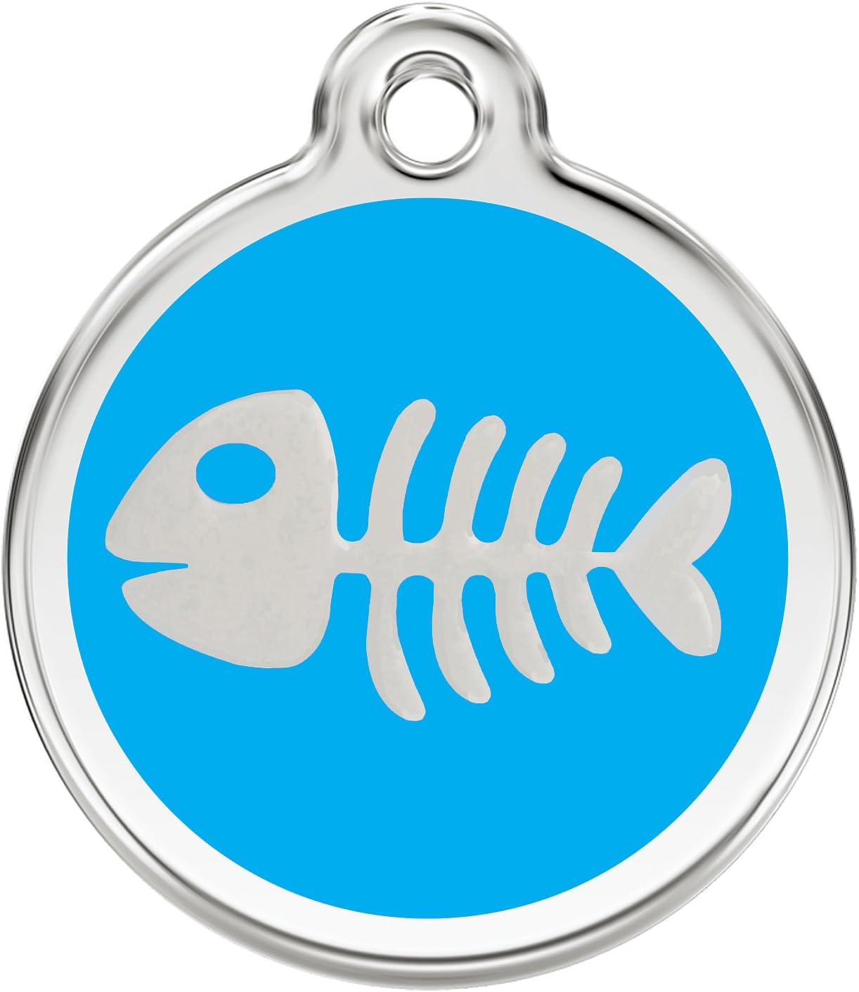 パーソナライズ刻印デザイナーラウンド魚ペットタグ犬タグの猫タグ