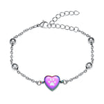 [QGJNSGC] ペットの遺灰のための肉球の骨壷のブレスレット調節可能な中心の火葬のブレスレットはステンレス鋼の犬の猫の火葬の宝石類の記念の記念品のブレスレットを灰にします