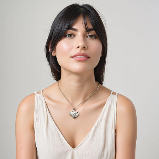 ハート火葬骨壷ネックレスペンダント遺灰のメモリアル記念品火葬ジュエリー愛する人のメモリアルジュエリー - A piece of my heart Lives in heaven