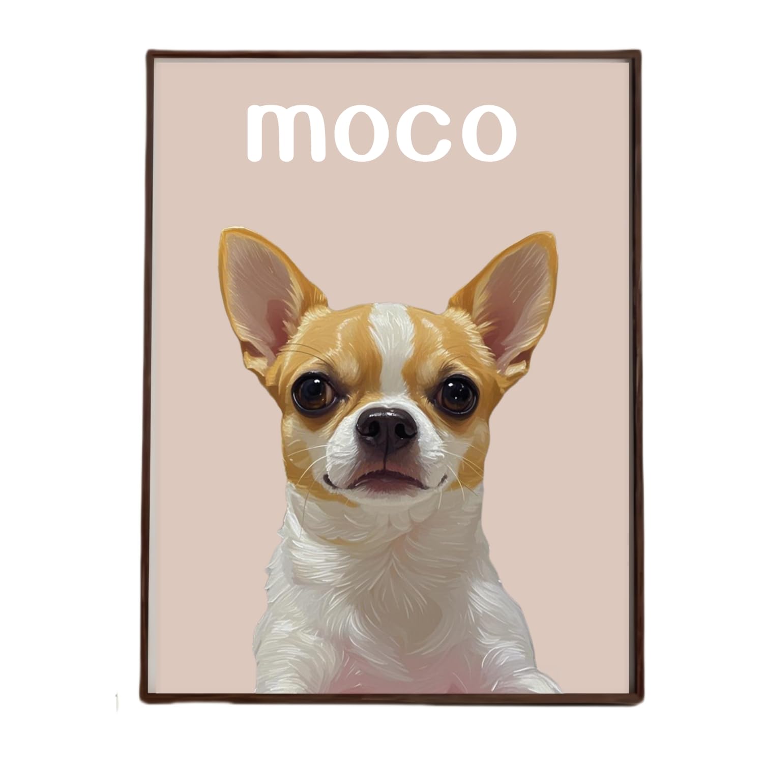 ペット肖像画 油絵風 ペットキャンバス カスタムアート フレーム付き 犬 猫 写真から作成 記念ギフト・誕生日・家族インテリアに最適