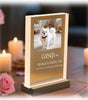 光る ペット フォトフレーム カスタム写真印刷 木製USB発光スタンド付き レーザー彫刻・誕生石はめ込み アクリル製 犬 猫 メモリアルギフト