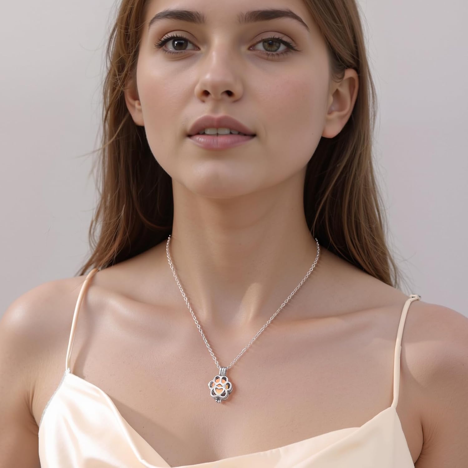 [InfuMemo] ペット火葬ジュエリー犬/猫の足の骨壷灰ネックレス女性のための 男性ミニ円形バイアル火葬灰ペンダント最愛の人メモリアルジュエリー