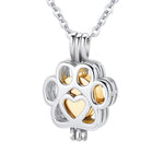 [InfuMemo] ペット火葬ジュエリー犬/猫の足の骨壷灰ネックレス女性のための 男性ミニ円形バイアル火葬灰ペンダント最愛の人メモリアルジュエリー