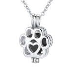 [InfuMemo] ペット火葬ジュエリー犬/猫の足の骨壷灰ネックレス女性のための 男性ミニ円形バイアル火葬灰ペンダント最愛の人メモリアルジュエリー