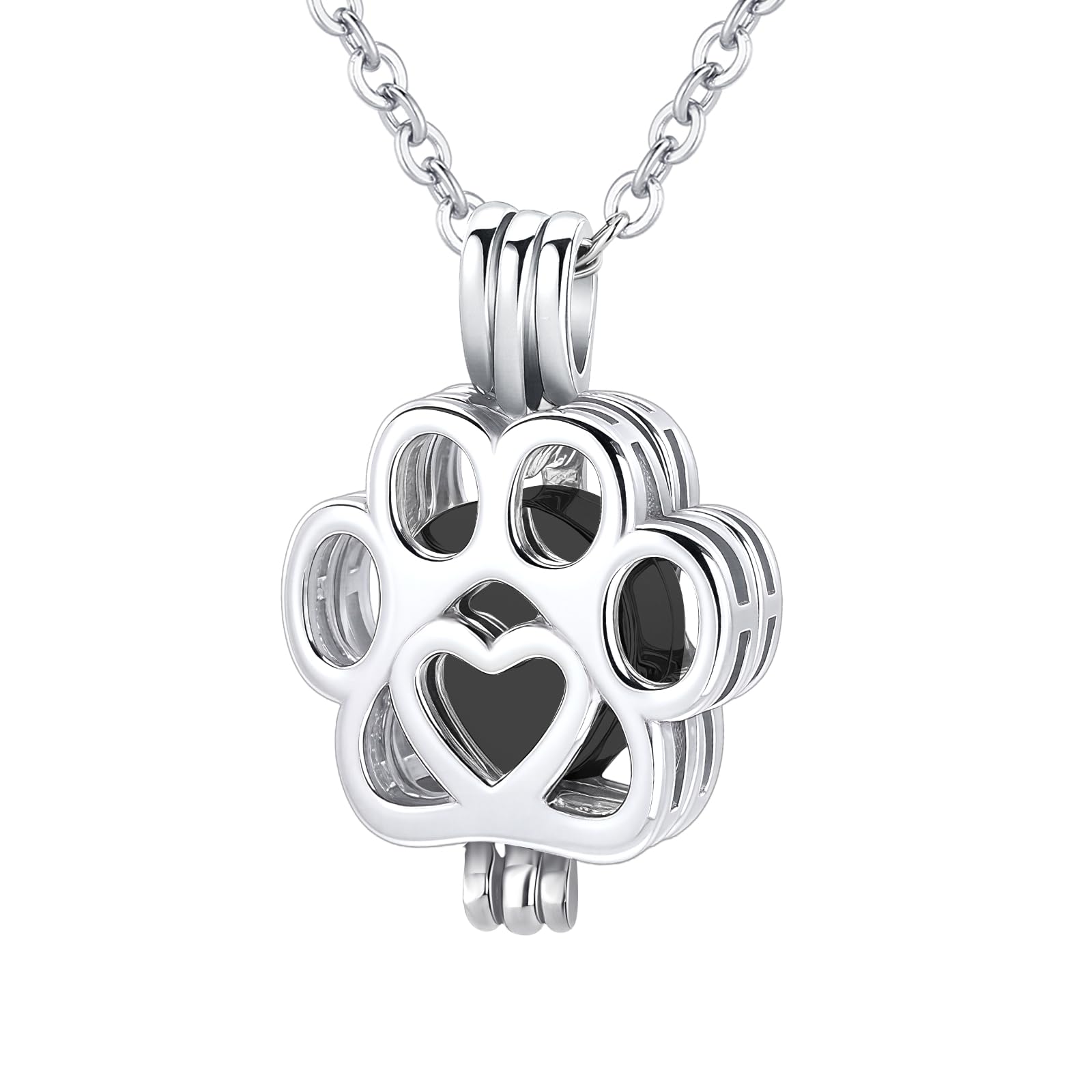 [InfuMemo] ペット火葬ジュエリー犬/猫の足の骨壷灰ネックレス女性のための 男性ミニ円形バイアル火葬灰ペンダント最愛の人メモリアルジュエリー