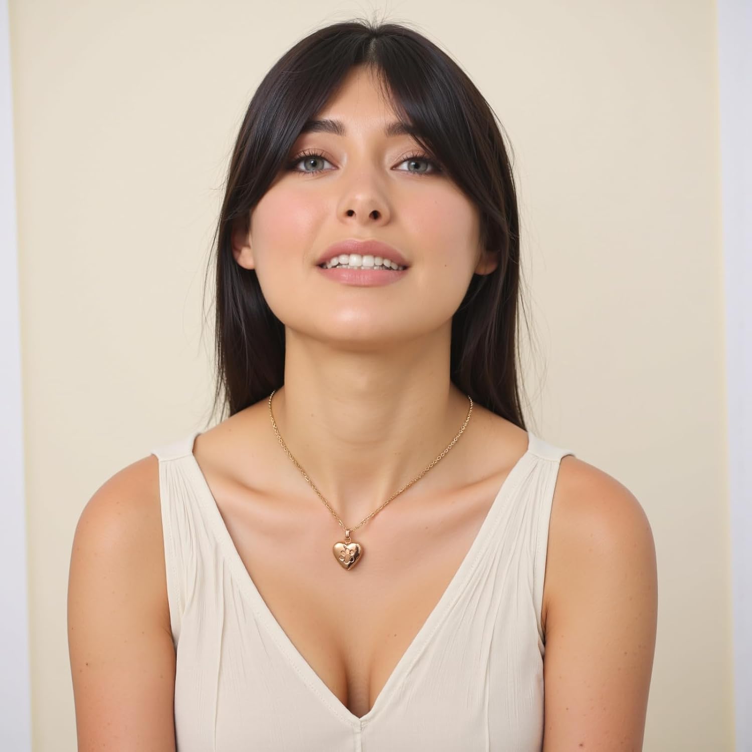 [InfuMemo] 犬/猫の足のステンレス鋼の記念のロケットの骨壷のネックレスのための灰のためのペット中心の火葬の宝石類 肉球の印刷物ペットの中心の骨壷のネックレスの記念の記念品の宝石類の灰