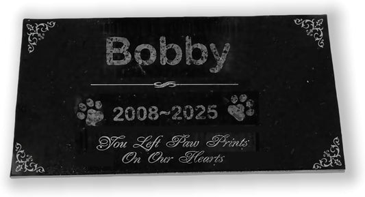 ペット墓石 御影石 犬 猫 家族 ペット形見 お墓石 無料彫刻 黒御影石 名入れ メモリアルストーン 小型 屋内 屋外 メッセージ変更可能 供養碑