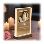 名入れ ペット メモリアルフォトフレーム オーダーメイド 写真立て アクリル製スタンド付き 犬・猫供養用 位牌 仏壇 遺影 ギフト 3サイズ｜愛犬 愛猫 記念 メモリアルグッズ