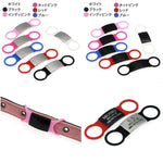 刻印無料 迷子札 Lサイズ シリコン バンド 犬 猫 首輪 軽量 ステンレス かるい ゴム ドッグタグ 名入れ ネームプレート ネームタグ シリコンゴム 名札 猫迷子札 犬迷子札 首輪リードに直接装着可能 (ブラック, シルバー)