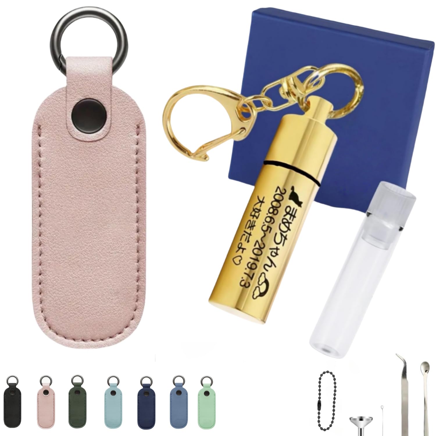 手元供養ペンダント 遺骨カプセル 名入れ刻印対応 ロケットペンダント 本革保護カバー付き メンズ レディース 完全防水型 キーホルダー ペット毛 爪ロスメモリアル 高い密封性 犬猫用 記念ジュエリー