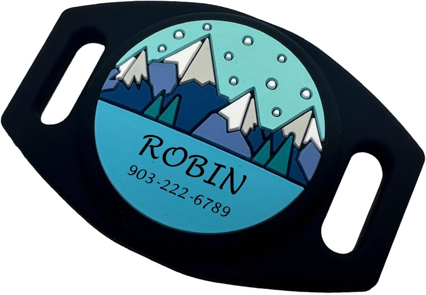 AirTag ケース 迷子札 Airtag ホルダー 保護カバー 犬 猫用 シリコン製 軽量防水防錆 名前 タグ無料刻印対応 山と森の自然デザイン ペット首輪アクセサリー 落下防止 紛失防止 エアタグホルダー 互換性あり