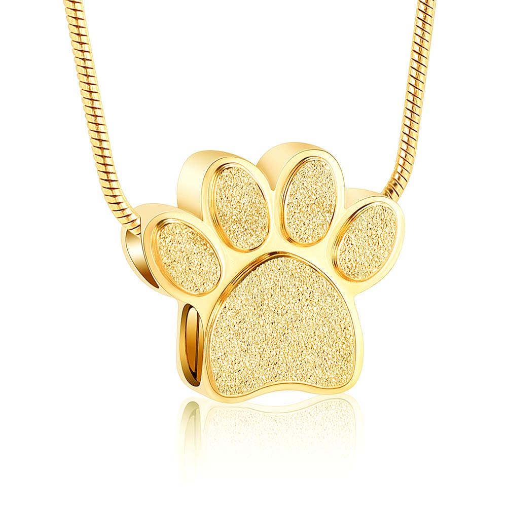 [QGJNSGC] ペット火葬ジュエリー灰ペンダント肉球プリントペットハート壷ネックレスメモリアル記念品ジュエリーペット/犬の/猫の遺灰用