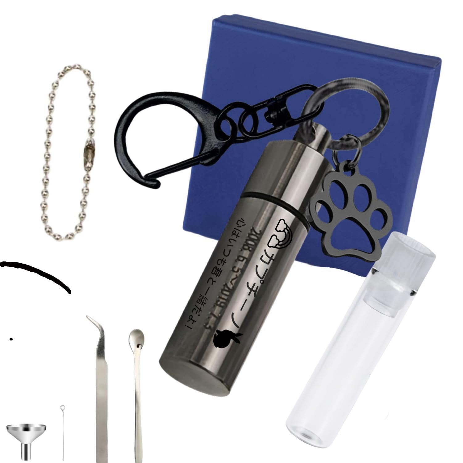 ロケットペンダント 遺骨 カプセル 名入れ刻印入り キーホルダー 完全防水型 ペットロスカプセル 高い密封性と耐久性 メンズ レディース カプセル ネックレス 犬 猫 骨入れ 手元供養 メモリアル (ローズゴールド色キーホルダー)