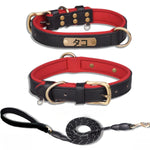 犬首輪 犬 首輪 迷子札 首輪 名入れ 刻印 犬用訓練首輪 小型、中型、大型犬用首輪 サイズ調節可能 ペット用品 ハーネス 犬の首輪 革 レザー 超軽量 通気パッド おしゃれ かわいい レザー彫刻