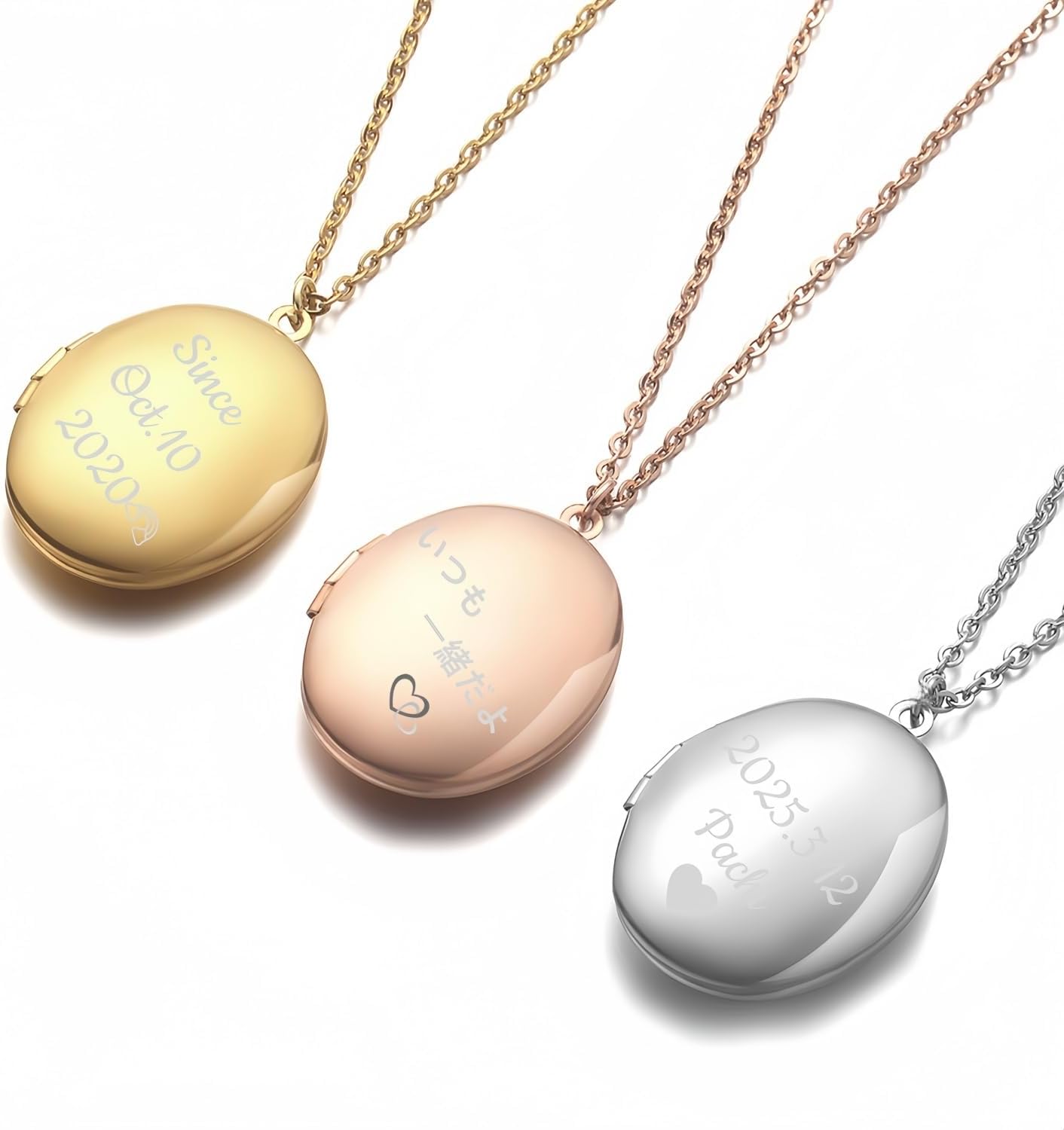 [snuggle snout] ロケットペンダント キーホルダー 写真入れ 刻印 名入れ ペットメモリ アルネックレス 記念ペンダント ストラップ メンズレディース 兼用 結婚 出産 お祝い 記念品