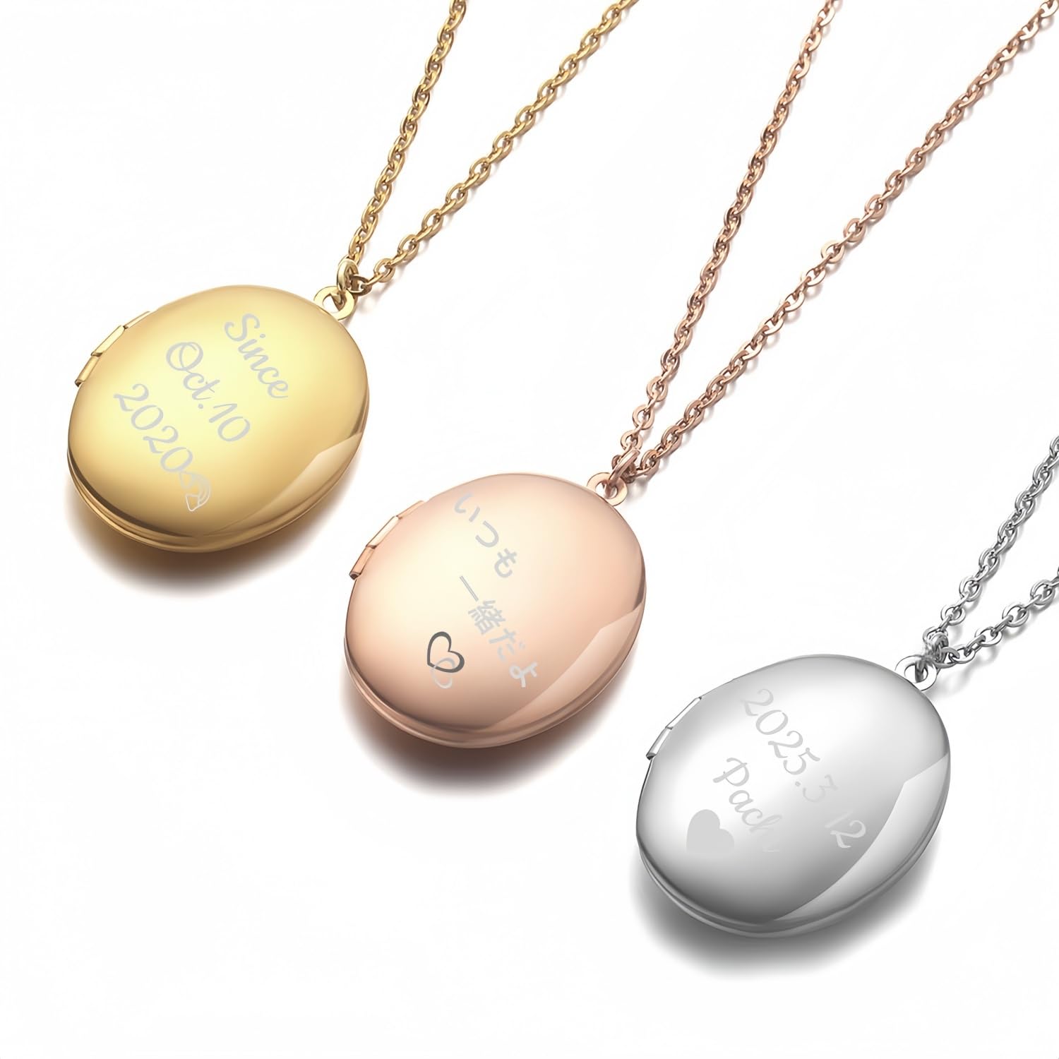 [snuggle snout] ロケットペンダント キーホルダー 写真入れ 刻印 名入れ ペットメモリ アルネックレス 記念ペンダント ストラップ メンズレディース 兼用 結婚 出産 お祝い 記念品