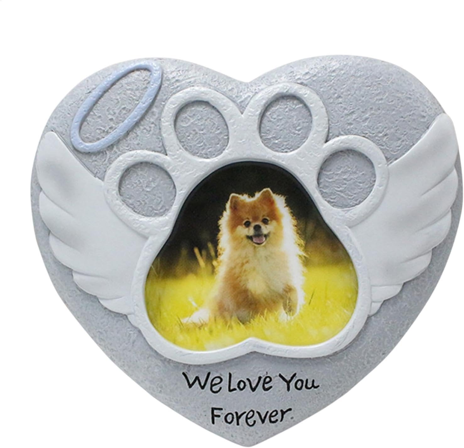 Nlrlo 犬の墓地の装飾、墓のための犬墓地の装飾,犬への心の同情を愛する - 墓のためのペットのフォトフレームの墓石と死別する天国のマーカー