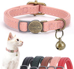 猫の首輪 革 迷子札付き 首輪 名前入れ可能 トレーニング首輪 彫刻 中型猫・大型猫用 猫 首輪 サイズ調節可能 ペット用品 ハネス 柔らかい革 軽量 通気クッション おしゃれでかわいい レザー彫刻