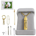 遺骨 ペンダント カプセル 刻印 【ガラス管入り 二重防水】 収骨キット付属 ネクレス キーホルダー アクセサリー メモリアルペンダント 写真が入る 遺骨入れ 遺髪入れ