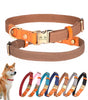 犬首輪 名入れ 電話番号刻印可能 迷子札 付き ナイロン製+本革 犬の首輪 通気性 軽量 柔らかい 調節可能 小型、中型、大型犬 彫刻無料 IDタグ おしゃれ
