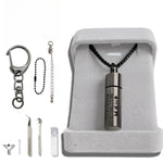 [snuggle snout] 遺骨 ペンダント カプセル 刻印 【ガラス管入り 二重防水】 収骨キット付属 ネクレス キーホルダー アクセサリー メモリアルペンダント 写真が入る 遺骨入れ 遺髪入れ