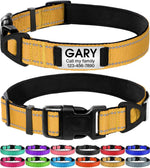 犬首輪 犬 首輪 反射 名入れ 刻印 夜 散歩 ベーシック首輪 ナイロン サイズ調節可能 ペット用品 発光 猫 犬の首輪 犬用訓練首輪 迷子札 小型、中型、大型犬用メッシュ素材 超軽量 通気パッド おしゃれ かわいい レザー彫刻