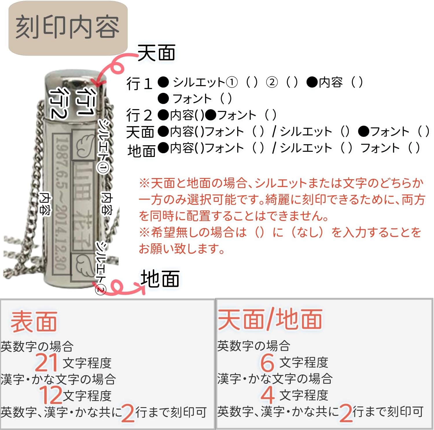 遺骨カプセル (チェン１, チェンサイズ60＋5cm)