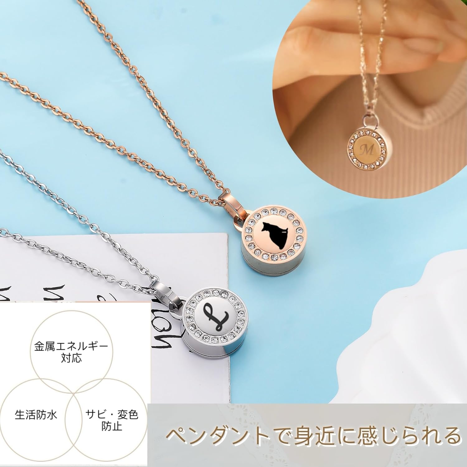 [snuggle snout] 遺骨ペンダント 刻印 ステンレス製 防水 ペットロス 遺骨カプセル 手元供養 メモリアル 遺骨アクセサリー ペット骨入れ 分骨 遺骨入れネックレス 記念ジュエリー