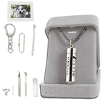 遺骨 ペンダント カプセル 刻印 【ガラス管入り 二重防水】 収骨キット付属 ネクレス キーホルダー アクセサリー メモリアルペンダント 写真が入る 遺骨入れ 遺髪入れ