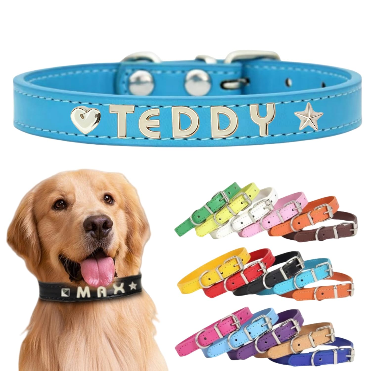 犬首輪 迷子札 名入れ刻印無料 犬用訓練首輪 小型・中型・大型犬対応 サイズ調節可能 革 レザー彫刻 超軽量 通気パッド おしゃれ かわいい ペット用品 ハーネス