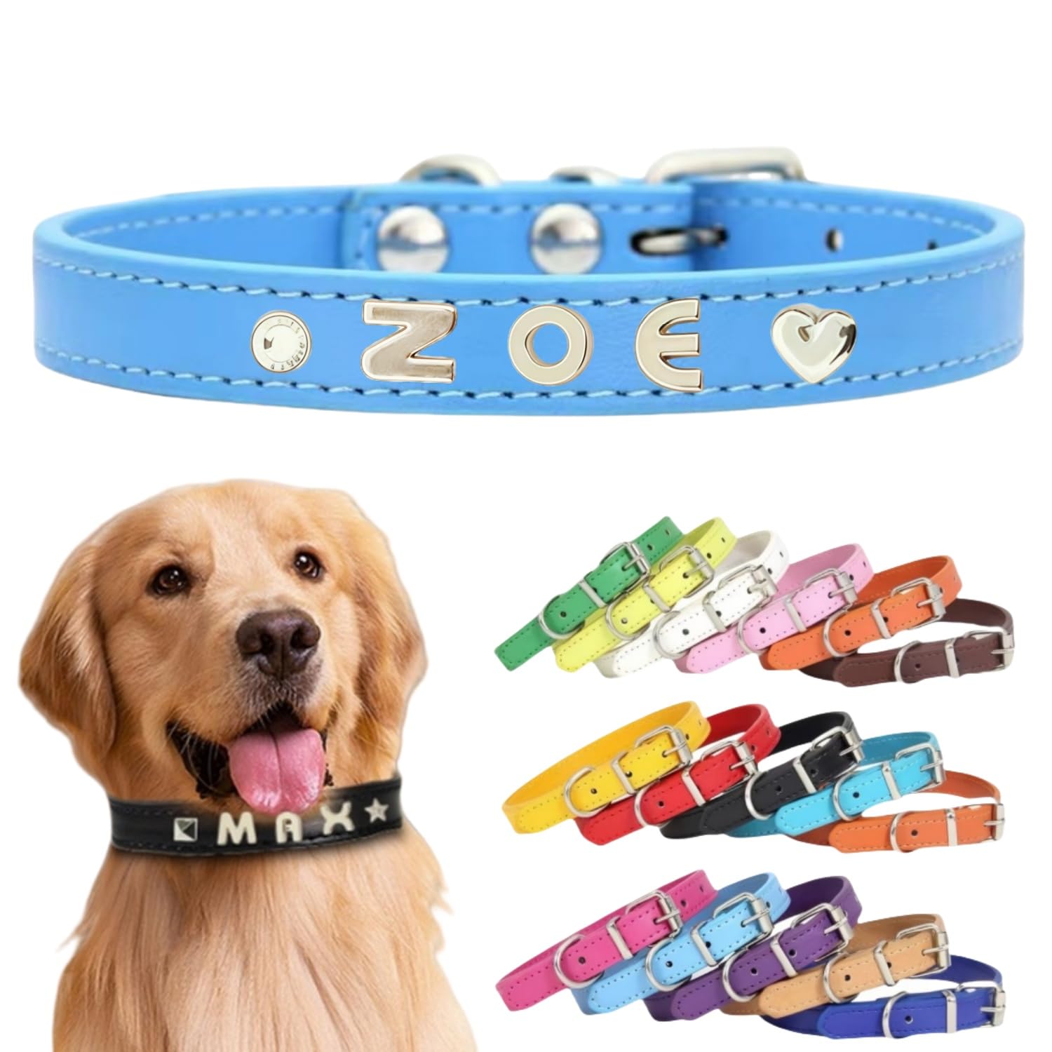 犬首輪 迷子札 名入れ刻印無料 犬用訓練首輪 小型・中型・大型犬対応 サイズ調節可能 革 レザー彫刻 超軽量 通気パッド おしゃれ かわいい ペット用品 ハーネス