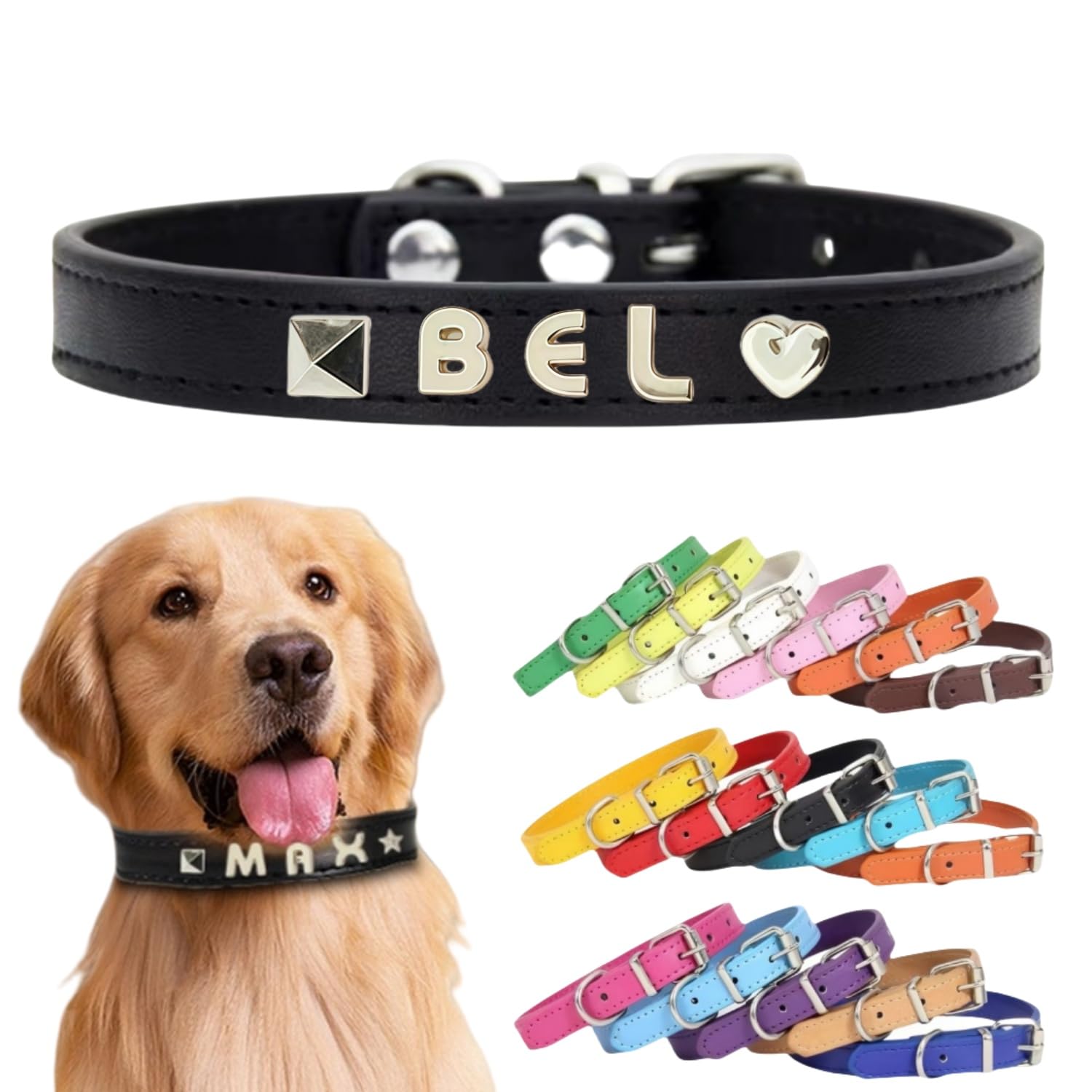犬首輪 迷子札 名入れ刻印無料 犬用訓練首輪 小型・中型・大型犬対応 サイズ調節可能 革 レザー彫刻 超軽量 通気パッド おしゃれ かわいい ペット用品 ハーネス