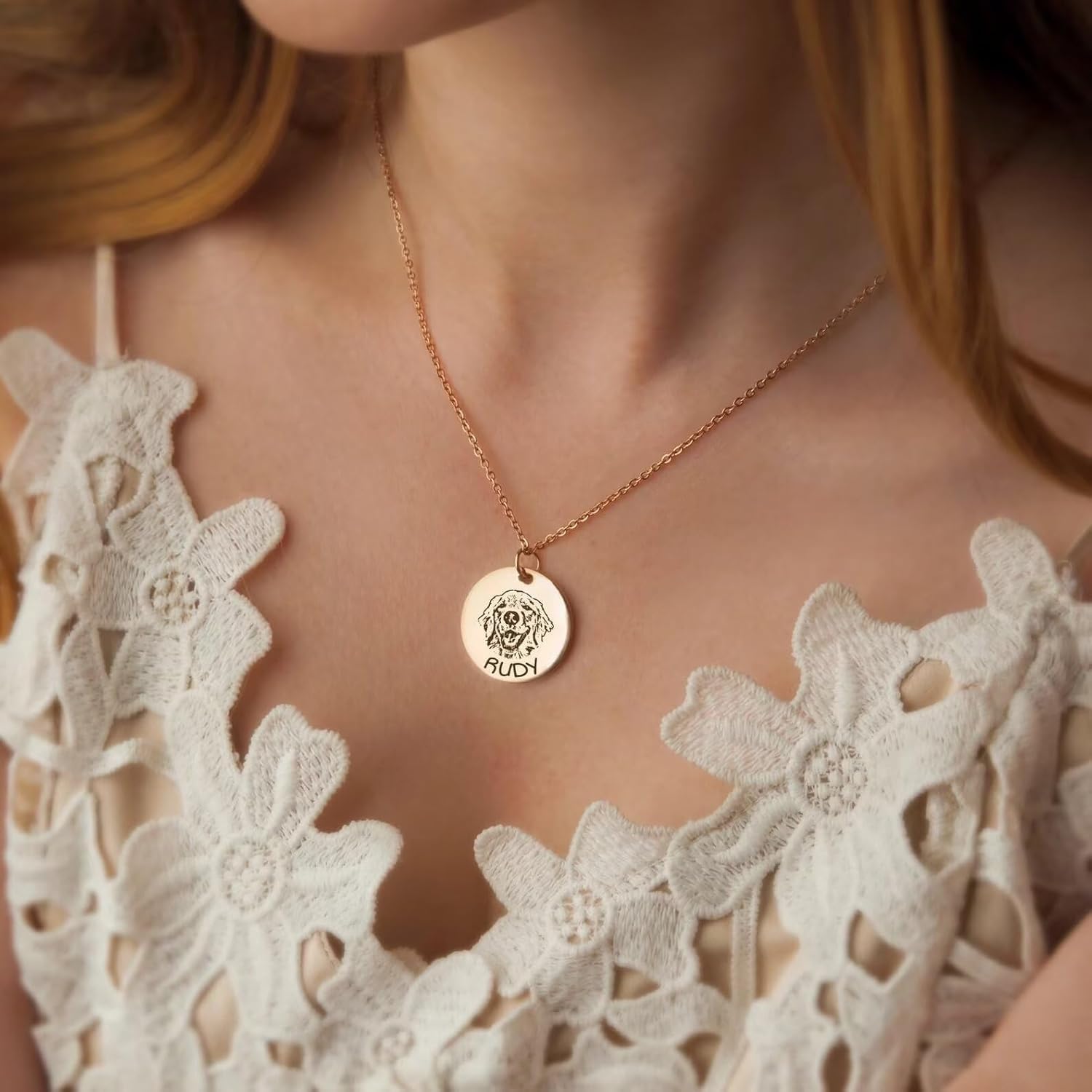 [norinori] 【完全オーダーメイド】愛犬・愛猫の肖像ネックレス – メモリアルジュエリー（刻印対応）クリスマス・誕生日の思い出ギフトに」