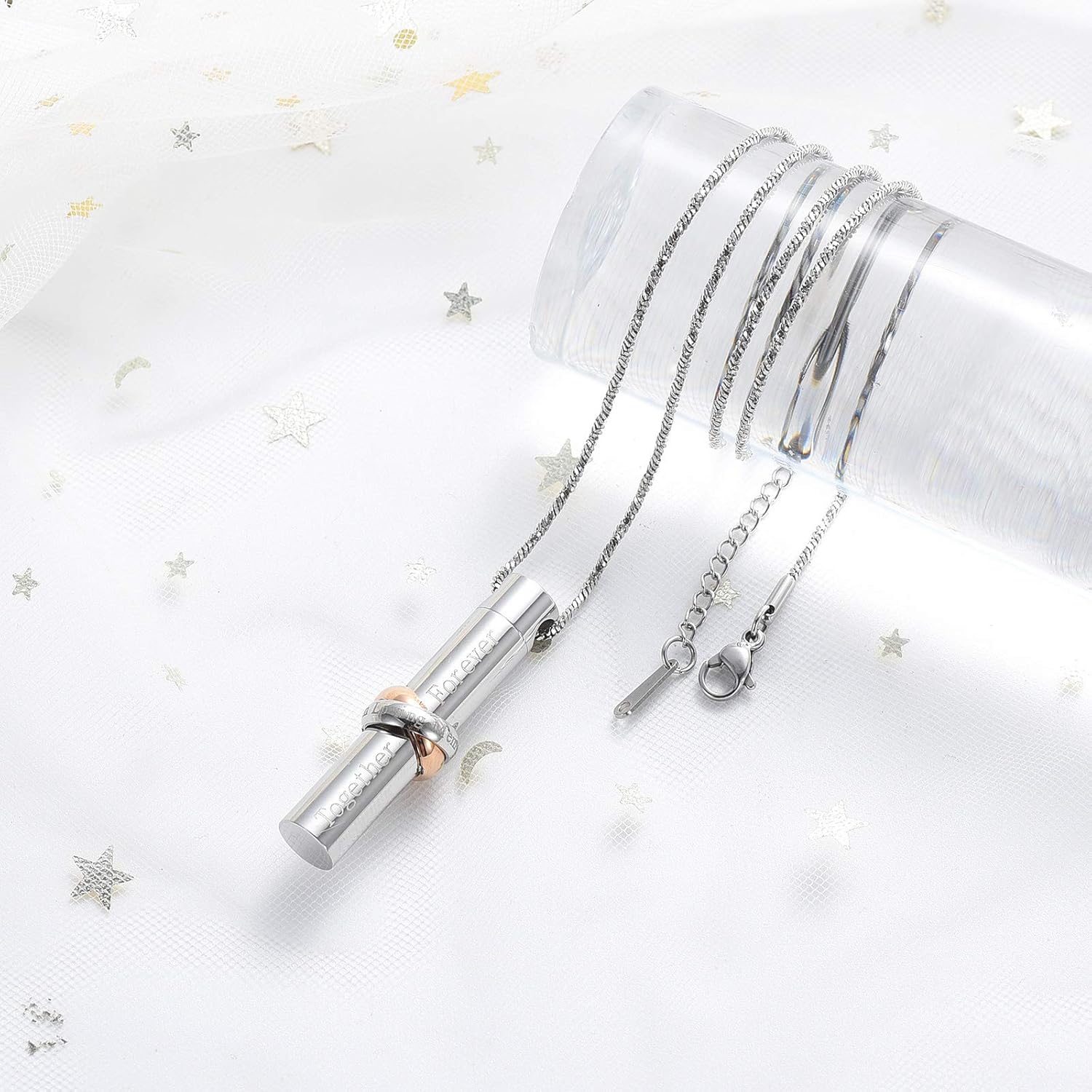 ペット 遺骨 カプセル ペンダント メモリアル キーホルダー ロケット 骨入れ 携帯型 ガラス瓶 遺骨入れネックレス ネックレス アクセサリー 犬 猫 手元供養