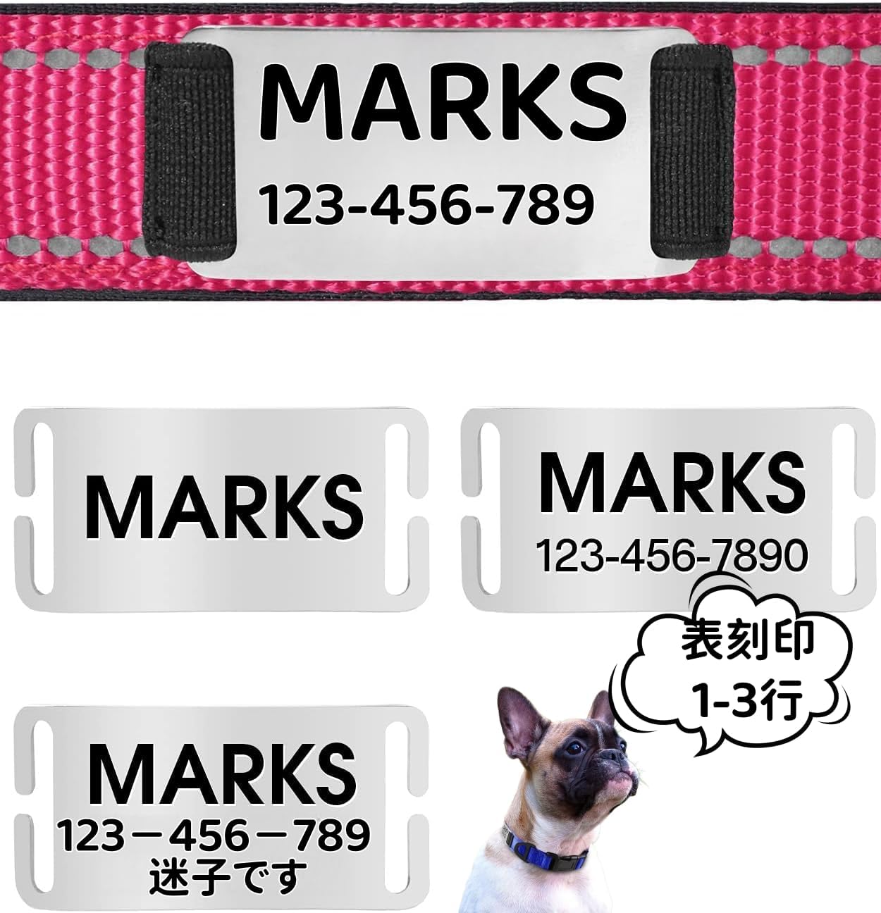 犬首輪 犬 首輪 反射 名入れ 刻印 夜 散歩 ベーシック首輪 ナイロン サイズ調節可能 ペット用品 発光 猫 犬の首輪 犬用訓練首輪 迷子札 小型、中型、大型犬用メッシュ素材 超軽量 通気パッド おしゃれ かわいい レザー彫刻