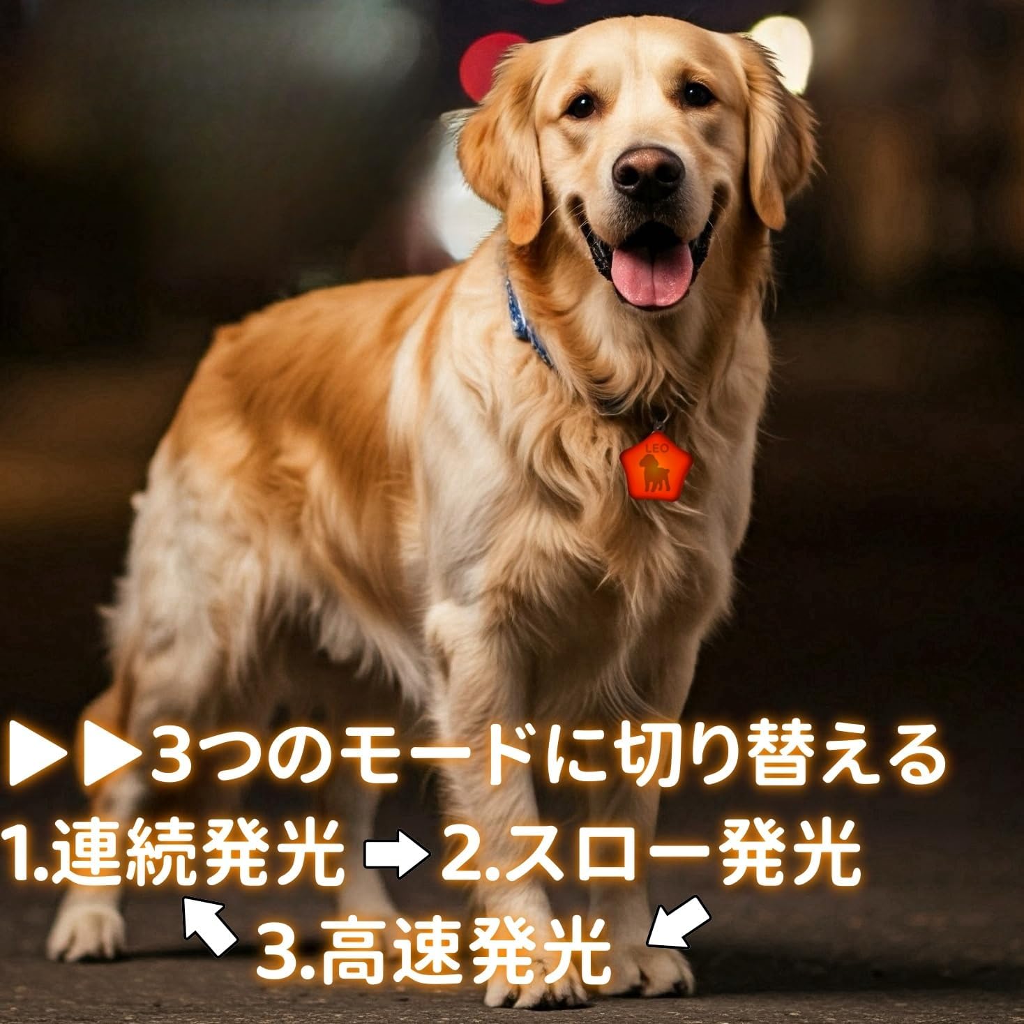 犬猫用 ペンダントライト LED 充電式 ペット お散歩ライト 名前 刻印 夜間 散歩用 犬の安全のために 首輪 光る 迷子札 キラキラ 防水 調節可能 簡潔 軽い ペット用品 超小型犬 中型犬 超大型犬に対応
